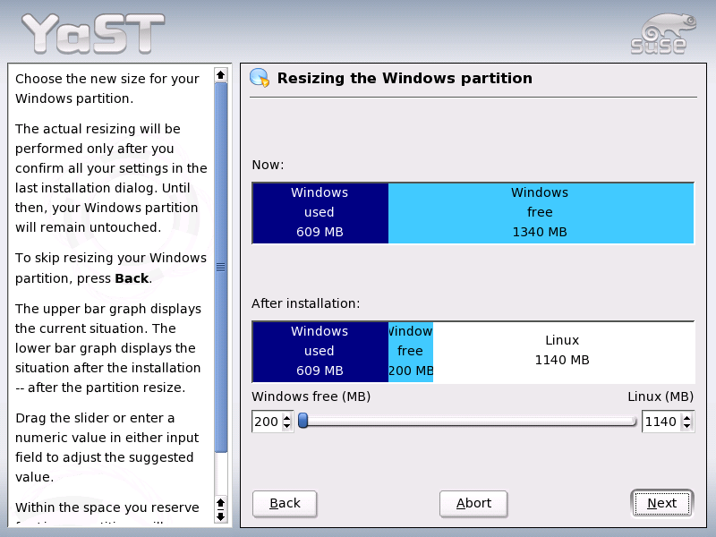 Resizing the Windows Partition