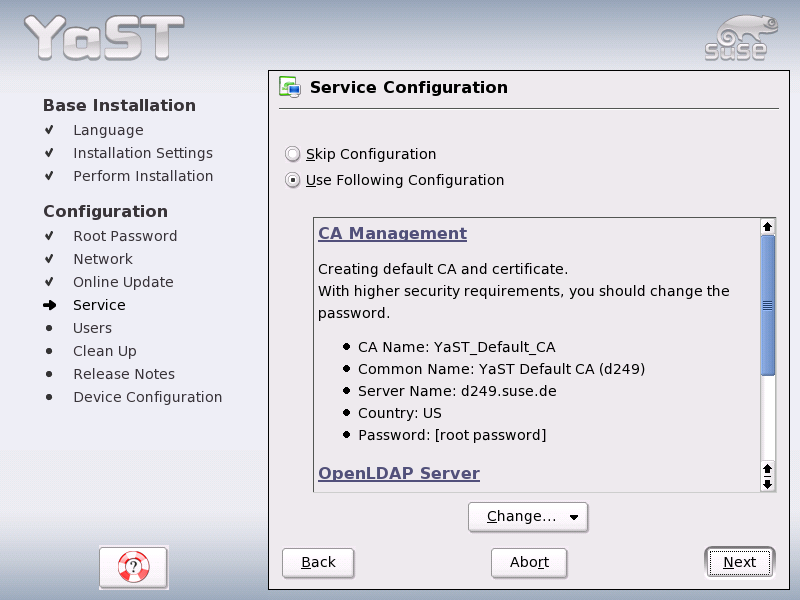 Proposed Setup for Network Services