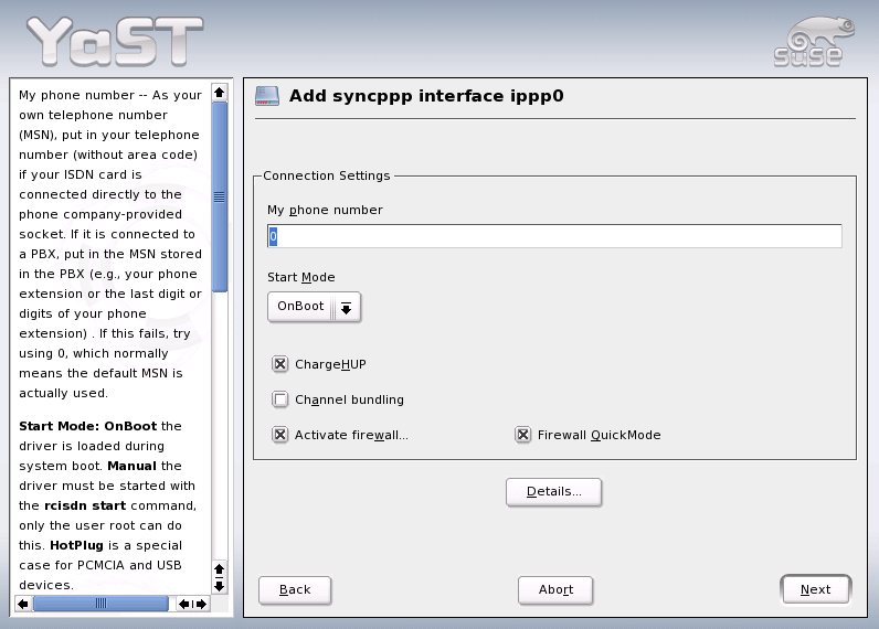 ISDN Interface Configuration