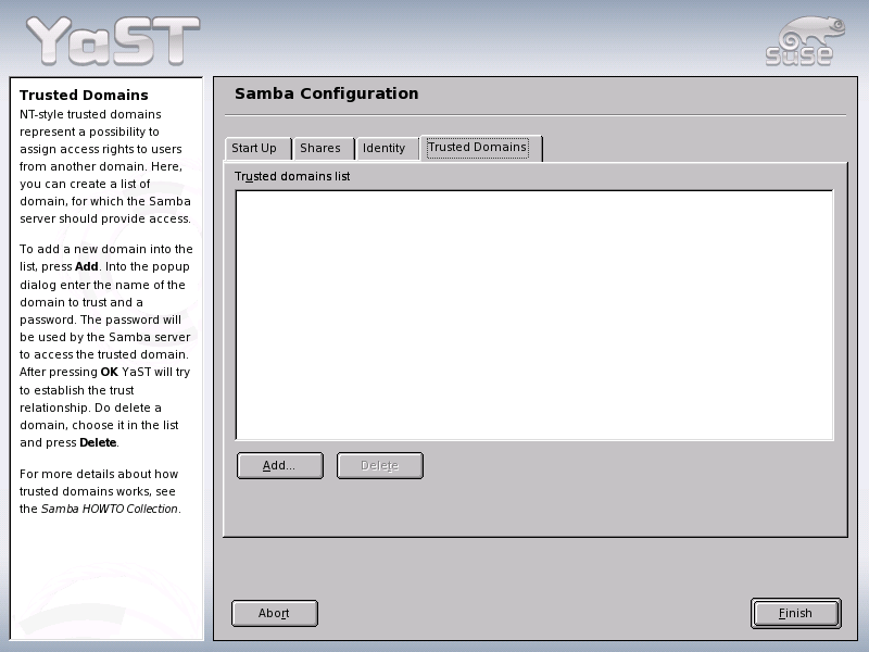 Samba Configuration — Trusted Domains