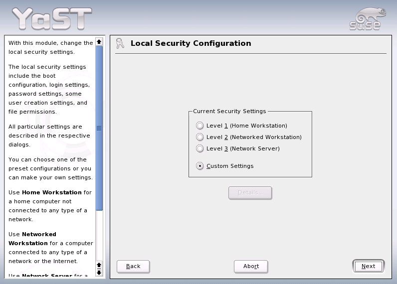 Security Settings