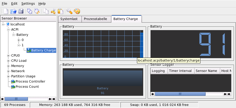 Monitoring the Battery State with KSysguard